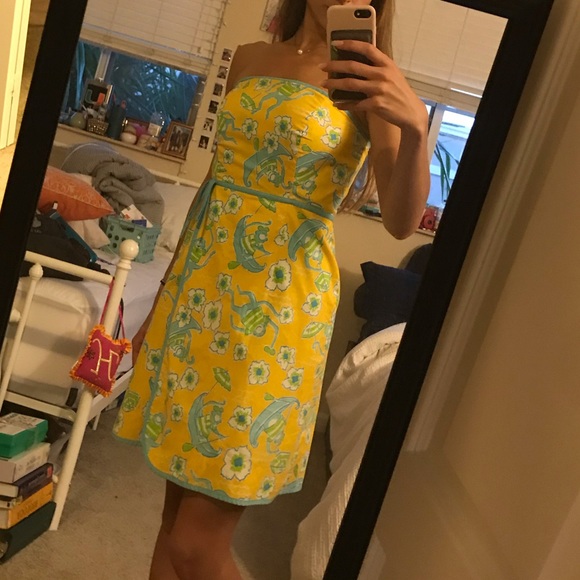 🌸Lilly Pulitzer Les Monkeys Strapless Faux Wrap🌸 - Picture 6 of 7